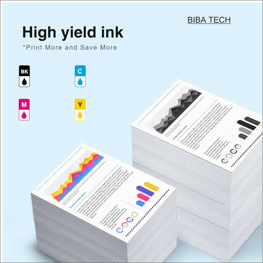 biba tech HP 115 310 315 319 410 415 416 419 455 500 515 520 525 530 589 615 750 790 670 Black + Tri Color Combo Pack Ink Bottle